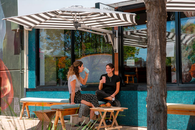 retreat cafe umbrella